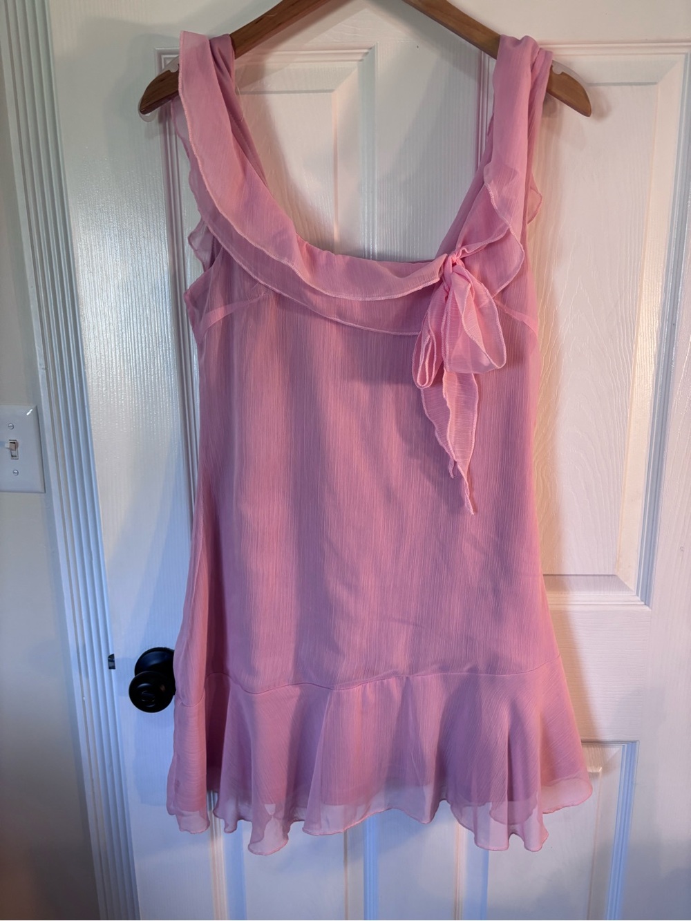Motel Rocks Pink Ruffle Chiffon Camisole